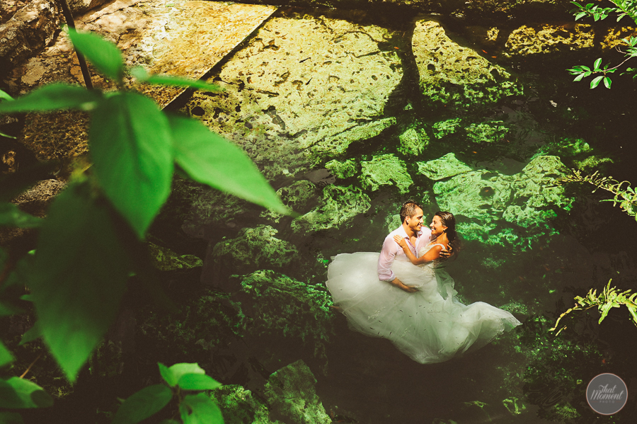  couple embracing in trash the dress photo session 
