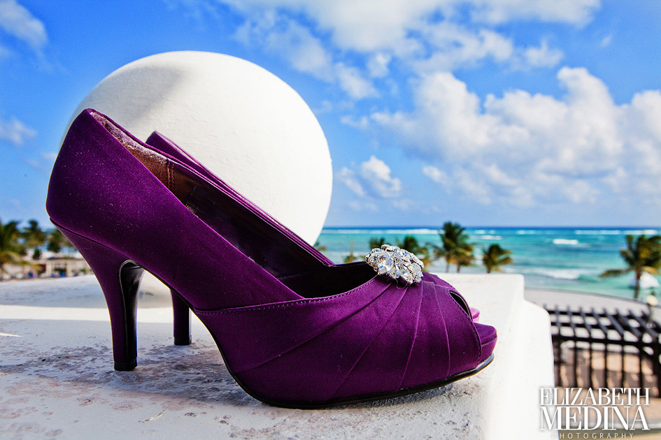 Velvet wedding shoes that are purple