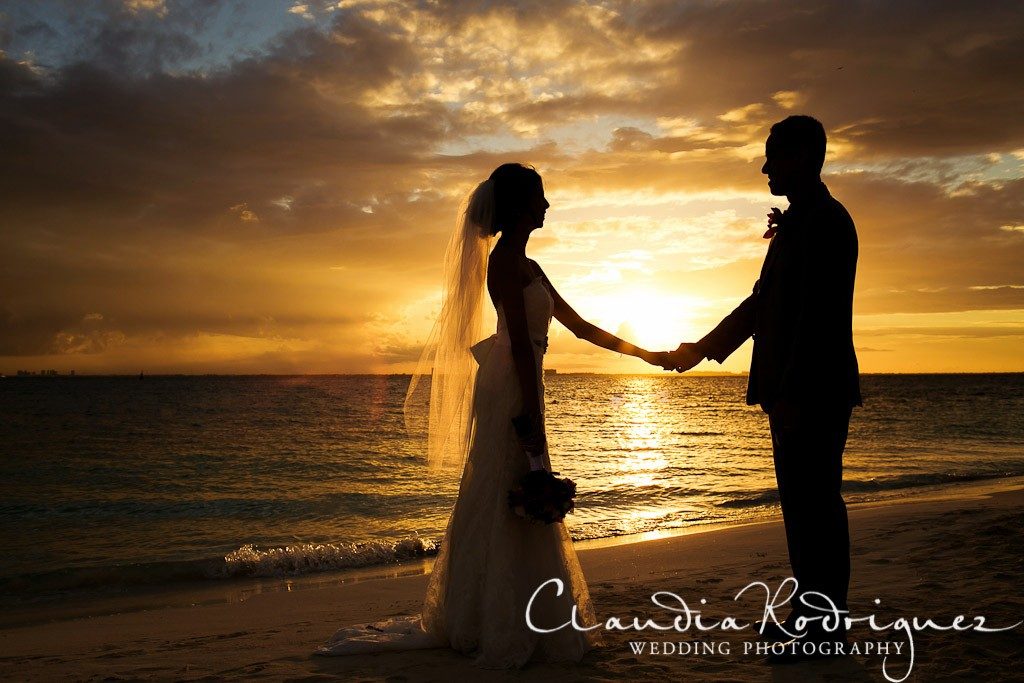 Sunset Beach Destination Wedding Photos