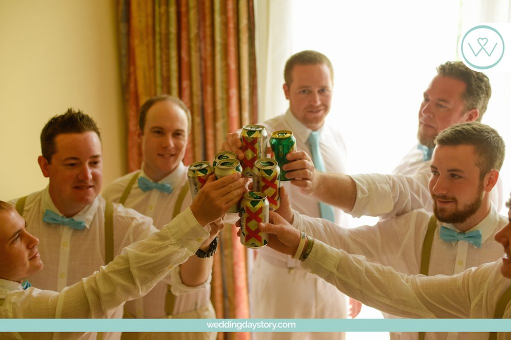 wedding day story photo of groomsmen