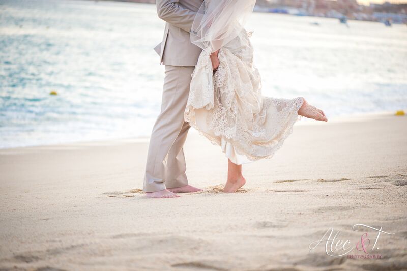 5 bride and groom embrace on the beach 