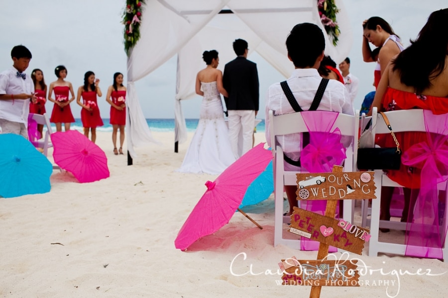  tropical colors at this ceremony set up 