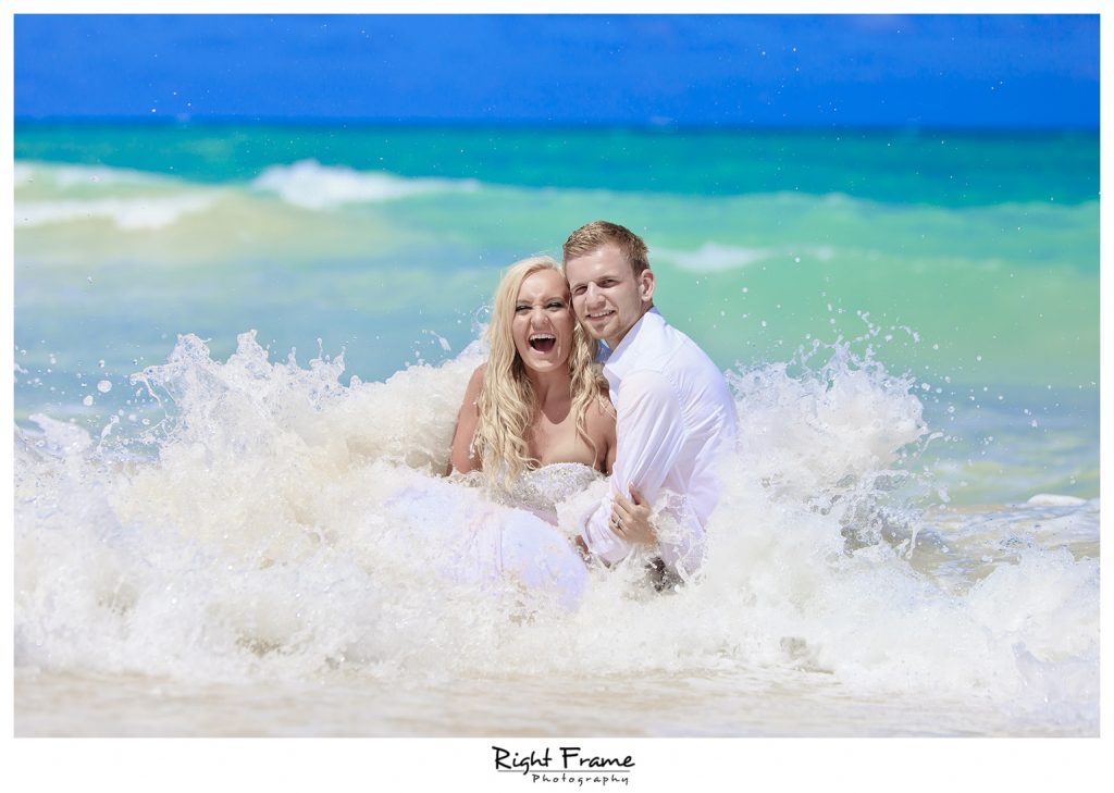  couple on the beach in Oahu Hawaii 