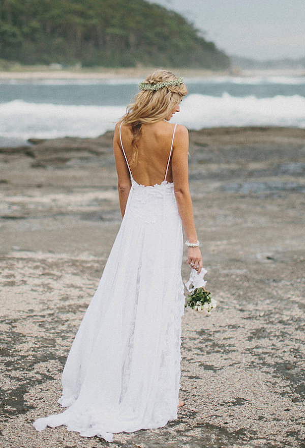 Cool and breezy beach wedding dress.