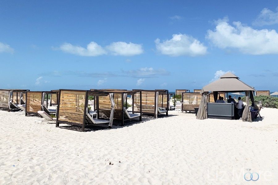 beach cabanas Located right on the beach with large sitting area and bar