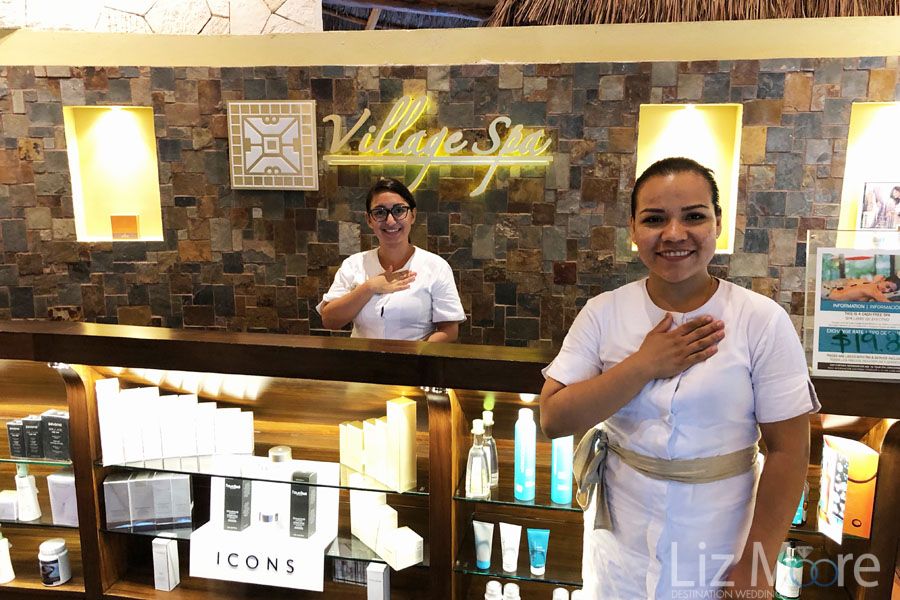 Main village spa staff Welcoming guests into the spa