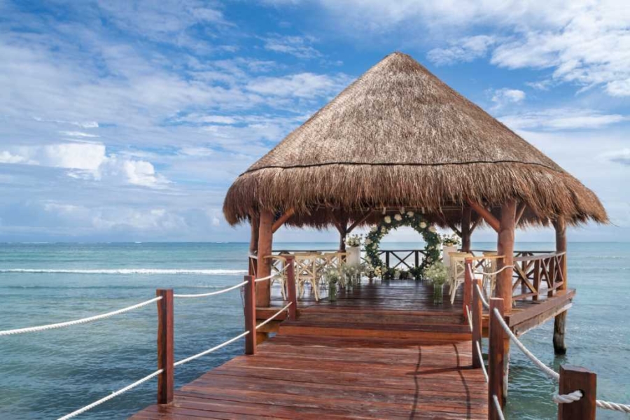 Hyatt-Ziva-Riviera-Cancun-Weddings-Over-Water-Gazebo-Ceremony-min