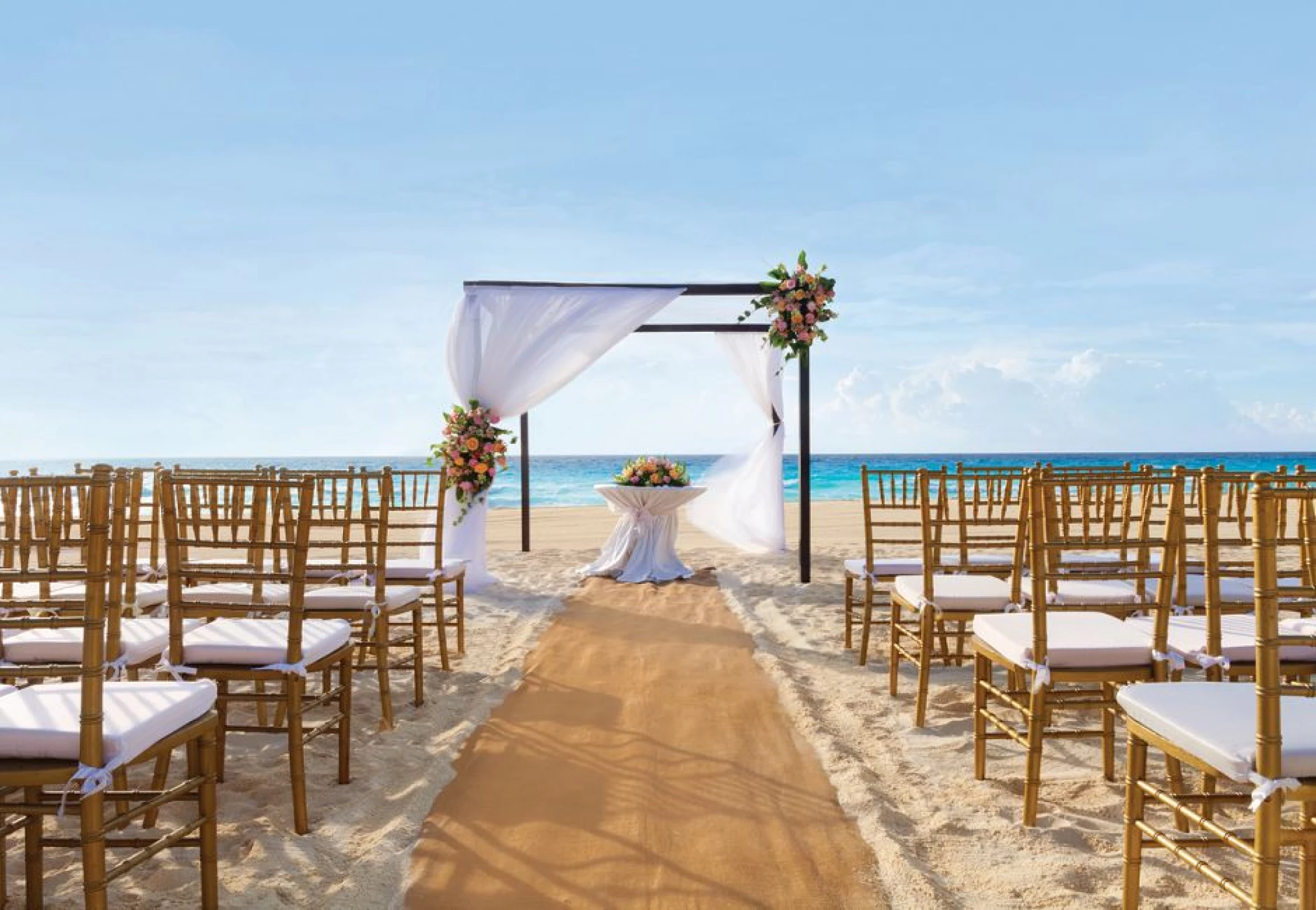 Beach.Ceremony 130 • Cocktail hour 70 • Reception 80