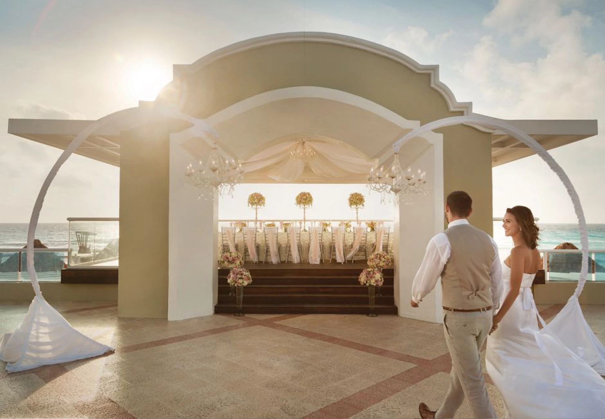 Oceanfront Wedding Gazebo.Ceremony 40 • Cocktail hour 30 • Reception 22